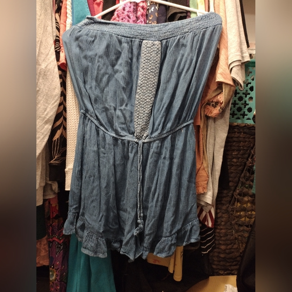 Stylish Denim Blue Smocked Pants